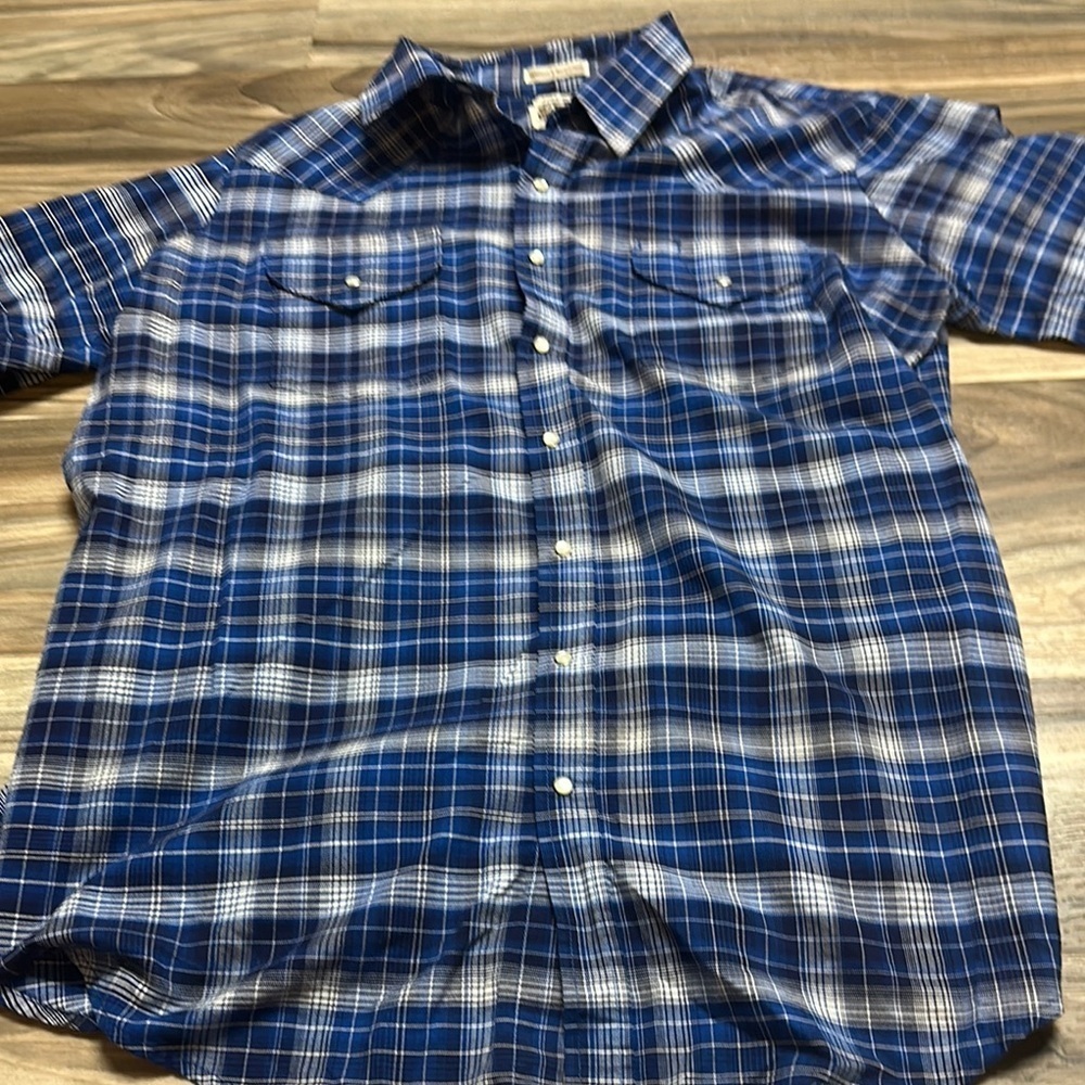 Ely Cattleman Western Shirt Mens Extra Large Tall Plaid Cowboy Pearl Snap